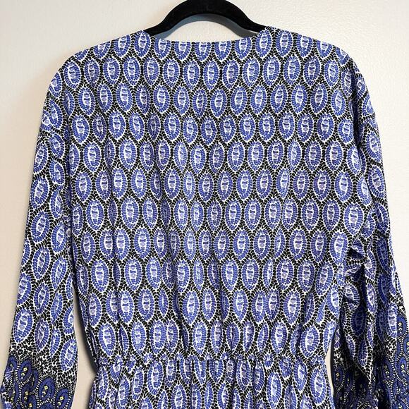 Derek Lam 10 Crosby Cassia Printed Boho Fringe Trim Dress Size 6 - Picture 10 of 13